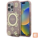 Kitas telefono priedas Guess  Guess IML Peony On 4G Background MagSafe Case for iPhone 16 Pro - Pink 