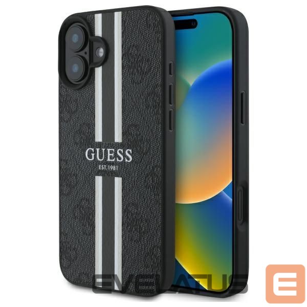 Kitas telefono priedas Guess Guess 4G Printed Stripes MagSafe case for iPhone 16 - black
