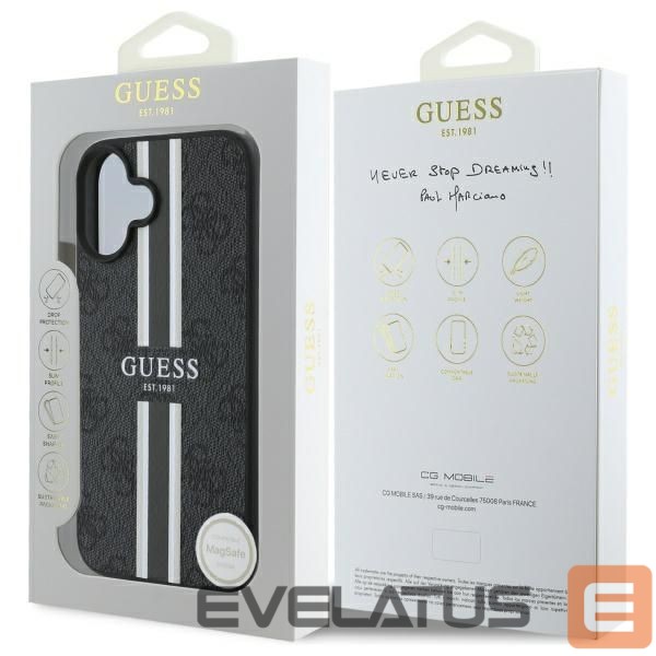 Kitas telefono priedas Guess Guess 4G Printed Stripes MagSafe case for iPhone 16 - black
