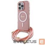 Kitas telefono priedas Guess  Guess Crossbody Cord Script MagSafe Case for iPhone 16 Pro Max - Pink 