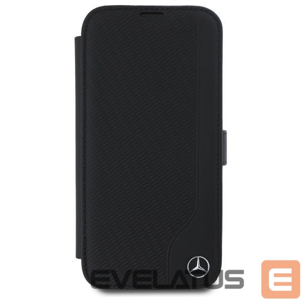 Kitas telefono priedas Mercedes-Benz Mercedes Leather Wood Imitation iPhone 16 Case - Black