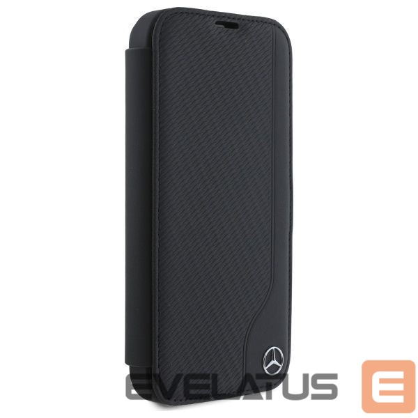 Kitas telefono priedas Mercedes-Benz Mercedes Leather Wood Imitation iPhone 16 Case - Black