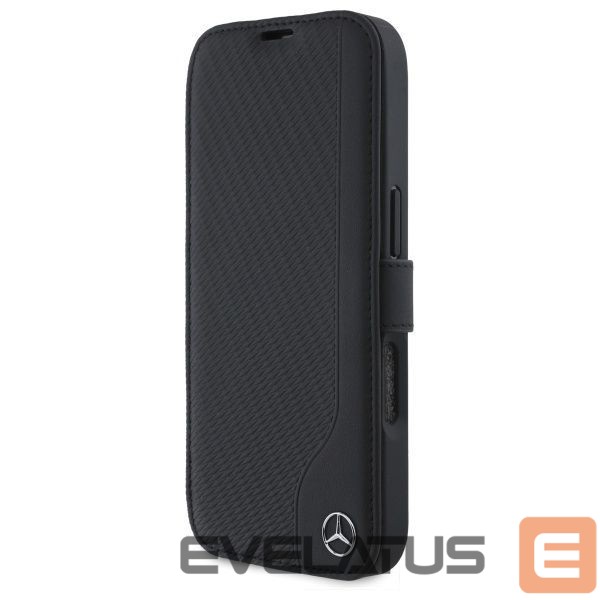 Kitas telefono priedas Mercedes-Benz Mercedes Leather Wood Imitation iPhone 16 Case - Black