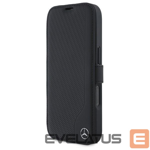 Kitas telefono priedas Mercedes-Benz Mercedes Leather Wood Imitation iPhone 16 Case - Black