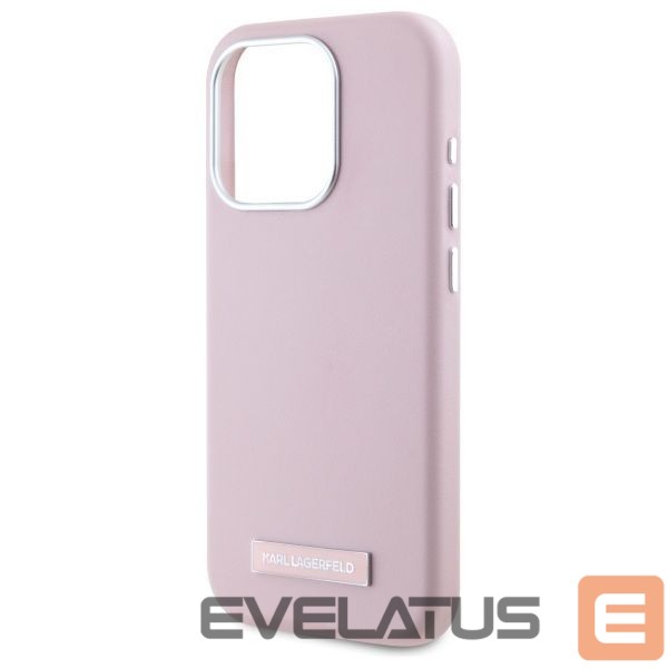 Kitas telefono priedas Karl Lagerfeld Karl Lagerfeld FW Metal Plate MagSafe iPhone 15 Pro Max Case - Pink