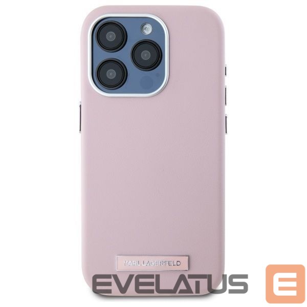 Kitas telefono priedas Karl Lagerfeld Karl Lagerfeld FW Metal Plate MagSafe iPhone 15 Pro Max Case - Pink