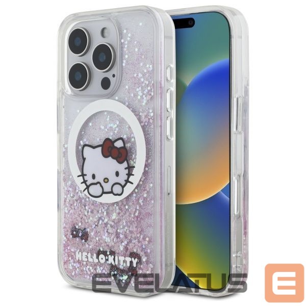 Kitas telefono priedas Hello Kitty Hello Kitty Liquid Glitter Sweet Kitty Bows MagSafe iPhone 16 Pro Case - White