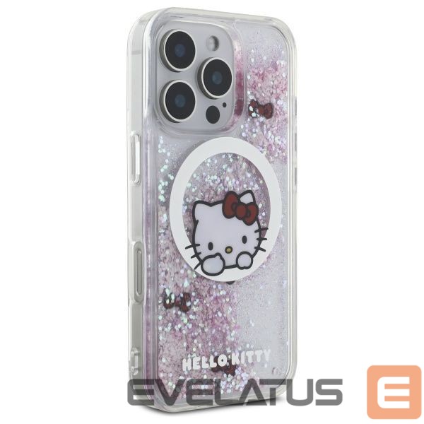 Kitas telefono priedas Hello Kitty Hello Kitty Liquid Glitter Sweet Kitty Bows MagSafe iPhone 16 Pro Case - White