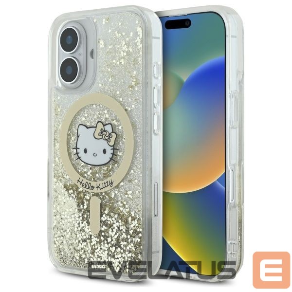 Kitas telefono priedas Hello Kitty Hello Kitty Liquid Glitter Fever MagSafe iPhone 16 Case - Gold