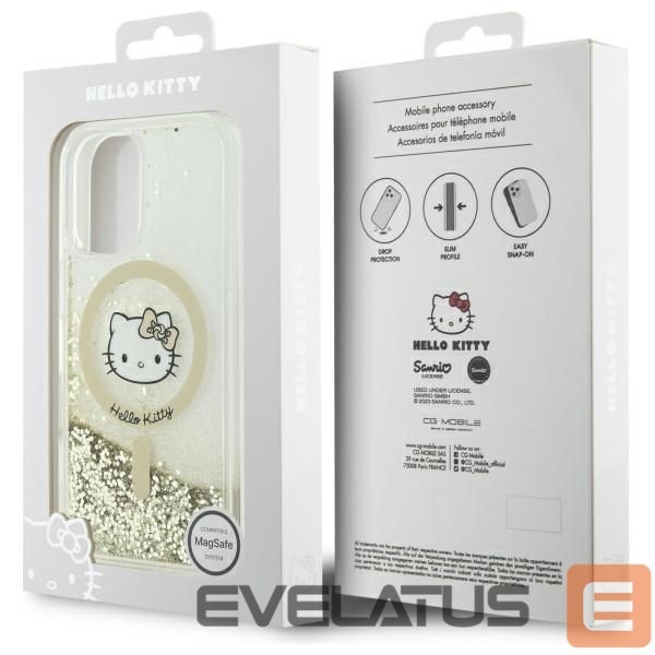 Kitas telefono priedas Hello Kitty Hello Kitty Liquid Glitter Fever MagSafe iPhone 16 Case - Gold