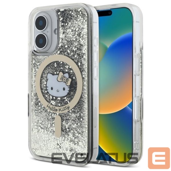 Kitas telefono priedas Hello Kitty Hello Kitty Liquid Glitter Fever MagSafe iPhone 16 Case - Gold