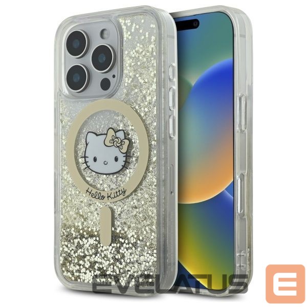 Kitas telefono priedas Hello Kitty Hello Kitty Liquid Glitter Fever MagSafe Case for iPhone 16 Pro Max - Gold