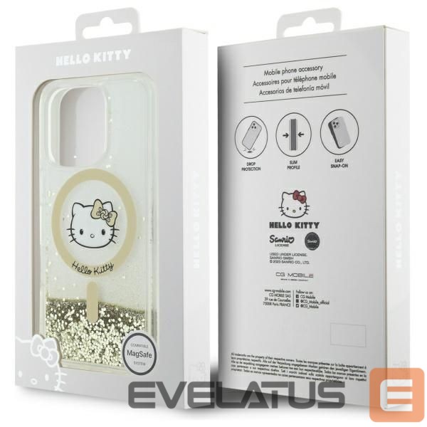 Kitas telefono priedas Hello Kitty Hello Kitty Liquid Glitter Fever MagSafe Case for iPhone 16 Pro Max - Gold