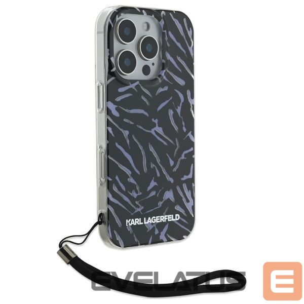 Kitas telefono priedas Karl Lagerfeld Karl Lagerfeld Zebra With Cord iPhone 16 Pro Case - Purple