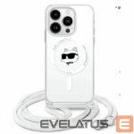 Kitas telefono priedas Karl Lagerfeld  Karl Lagerfeld IML Choupette Head & Cord Magsafe iPhone 16 Pro Case - Clear 