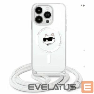 Kitas telefono priedas Karl Lagerfeld  Karl Lagerfeld IML Choupette Head & Cord Magsafe iPhone 16 Pro Case - Clear 