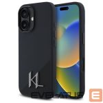 Kitas telefono priedas Karl Lagerfeld  Karl Lagerfeld KLHMP16SSCMKMPCK iPhone 16 6.1" black/black hardcase Silicone Shadow Metal Initial MagSafe 