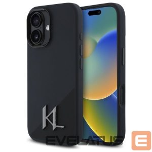 Kitas telefono priedas Karl Lagerfeld  Karl Lagerfeld KLHMP16SSCMKMPCK iPhone 16 6.1" black/black hardcase Silicone Shadow Metal Initial MagSafe 