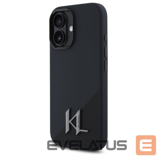 Kitas telefono priedas Karl Lagerfeld Karl Lagerfeld KLHMP16SSCMKMPCK iPhone 16 6.1" black/black hardcase Silicone Shadow Metal Initial MagSafe