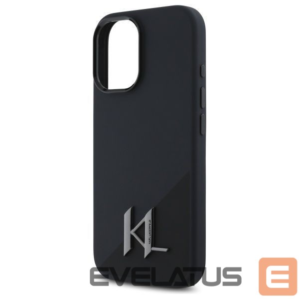 Kitas telefono priedas Karl Lagerfeld Karl Lagerfeld KLHMP16SSCMKMPCK iPhone 16 6.1" black/black hardcase Silicone Shadow Metal Initial MagSafe