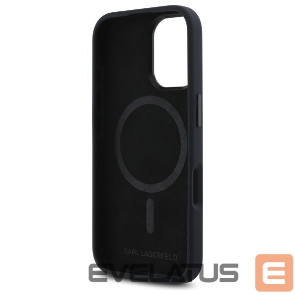 Kitas telefono priedas Karl Lagerfeld Karl Lagerfeld KLHMP16SSCMKMPCK iPhone 16 6.1" black/black hardcase Silicone Shadow Metal Initial MagSafe