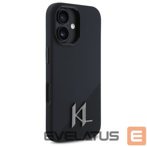 Kitas telefono priedas Karl Lagerfeld Karl Lagerfeld KLHMP16SSCMKMPCK iPhone 16 6.1" black/black hardcase Silicone Shadow Metal Initial MagSafe