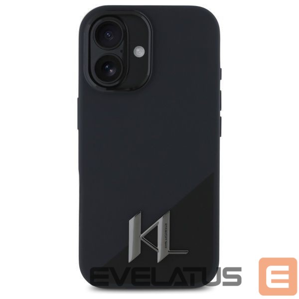 Kitas telefono priedas Karl Lagerfeld Karl Lagerfeld KLHMP16SSCMKMPCK iPhone 16 6.1" black/black hardcase Silicone Shadow Metal Initial MagSafe