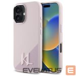 Kitas telefono priedas Karl Lagerfeld  Karl Lagerfeld Silicone Shadow Metal Initial MagSafe iPhone 16 Case - Pink 