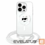 Kitas telefono priedas Karl Lagerfeld  Karl Lagerfeld IML Choupette Head & Cord Magsafe Case for iPhone 16 Pro Max - Clear 
