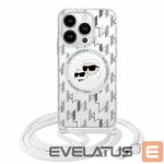 Kitas telefono priedas Karl Lagerfeld  Karl Lagerfeld IML Crossbody Monogram Karl & Choupette Head MagSafe Case for iPhone 16 Pro Max - Clear 