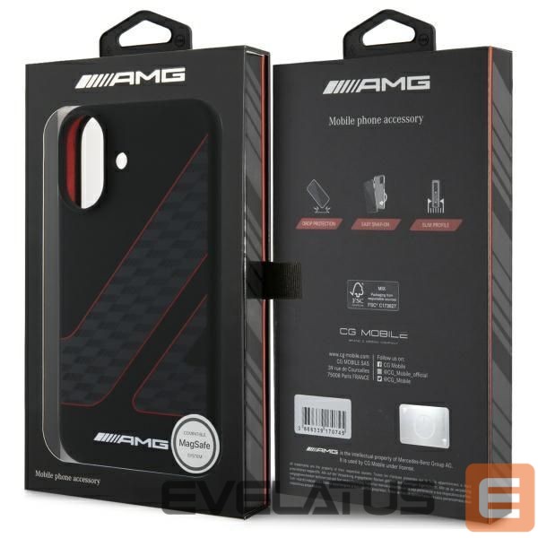Kitas telefono priedas Mercedes-Benz AMG Checkered Flag Pattern MagSafe iPhone 16 Case - Black