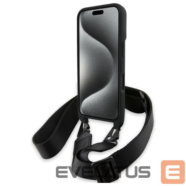 Kitas telefono priedas BMW BMW M Edition Carbon Stripe & Strap iPhone 16 Case - Black