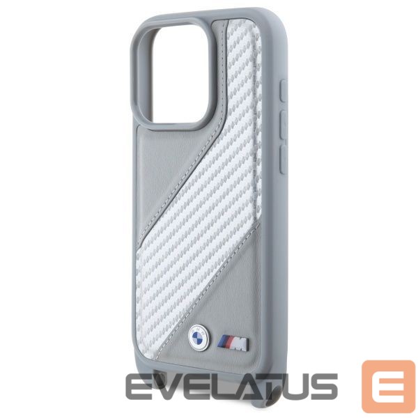 Kitas telefono priedas BMW BMW M Edition Carbon Stripe & Strap iPhone 16 Pro Max Case - Gray