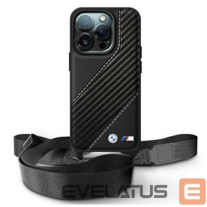 Kitas telefono priedas BMW  BMW M Edition Carbon Stripe & Strap Case for iPhone 16 Pro Max - Black 
