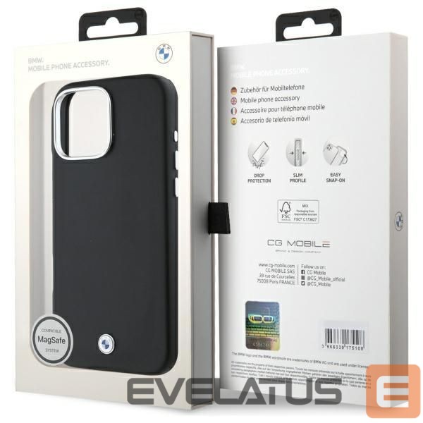 Kitas telefono priedas BMW BMW BMHMP16L23PUFWK iPhone 16 Pro 6.3" black/black hardcase Sign Full Wrapped Metal MagSafe