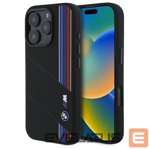 Kitas telefono priedas BMW  BMW BMHMP16L23SCUK iPhone 16 Pro 6.3" black/black hardcase Silicone Cut Tricolor Lines MagSafe 