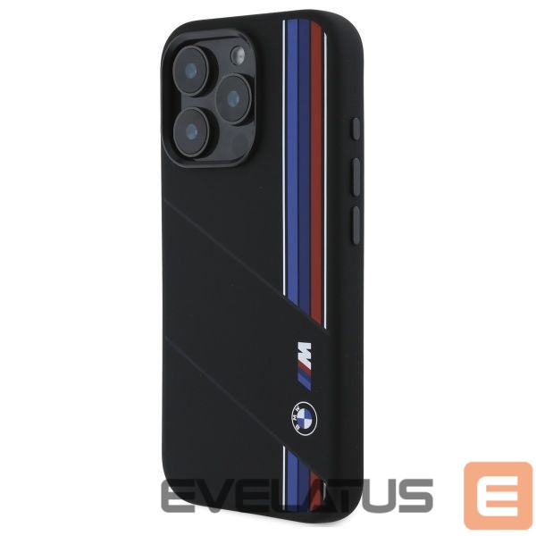 Kitas telefono priedas BMW BMW BMHMP16L23SCUK iPhone 16 Pro 6.3" black/black hardcase Silicone Cut Tricolor Lines MagSafe