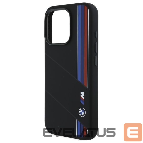 Kitas telefono priedas BMW BMW BMHMP16L23SCUK iPhone 16 Pro 6.3" black/black hardcase Silicone Cut Tricolor Lines MagSafe