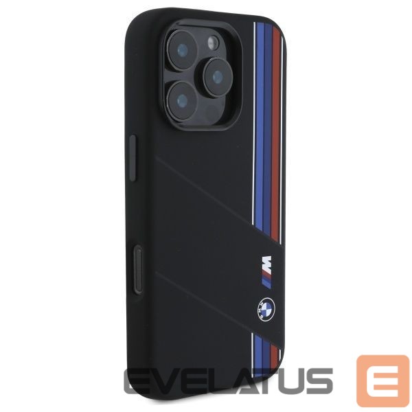 Kitas telefono priedas BMW BMW BMHMP16L23SCUK iPhone 16 Pro 6.3" black/black hardcase Silicone Cut Tricolor Lines MagSafe
