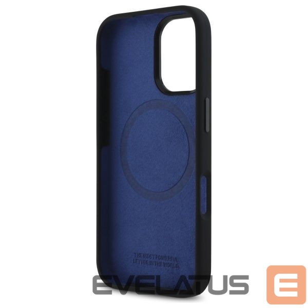 Kitas telefono priedas BMW BMW BMHMP16S23SHEB iPhone 16 6.1" black/black hardcase Silicone Hexagon Blue Line MagSafe