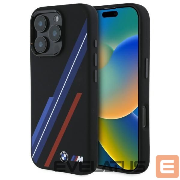 Kitas telefono priedas BMW BMW Silicone Random Lines MagSafe Case for iPhone 16 Pro Max - Black