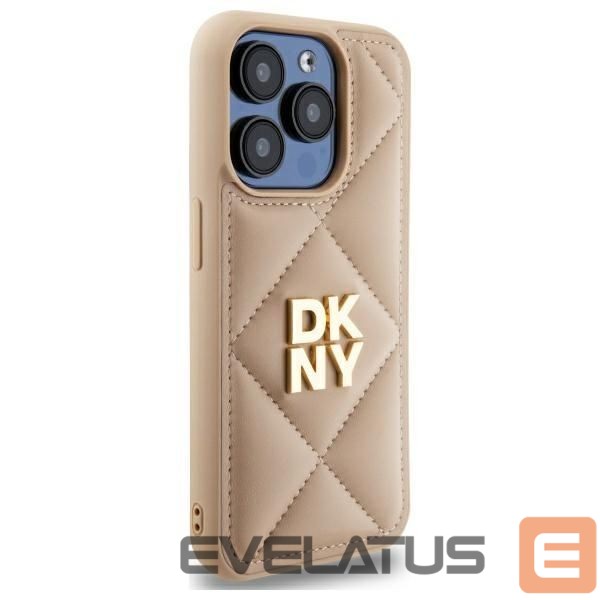 Kitas telefono priedas DKNY DKNY Quilted Stack Logo iPhone 15 Pro Case - Beige