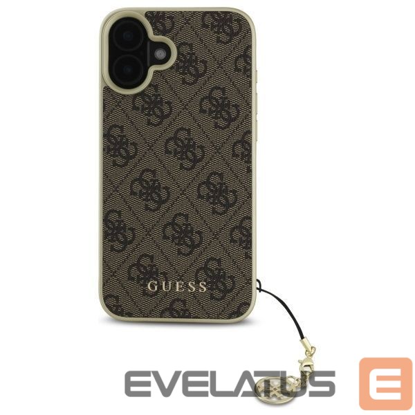 Kitas telefono priedas Guess Guess 4G Charms Collection case for iPhone 16 - brown