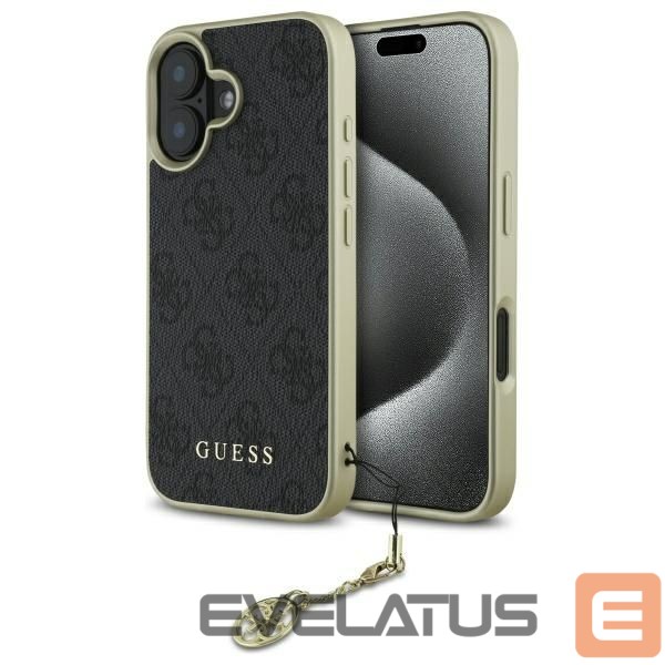Kitas telefono priedas Guess Guess 4G Charms Collection case for iPhone 16 - black