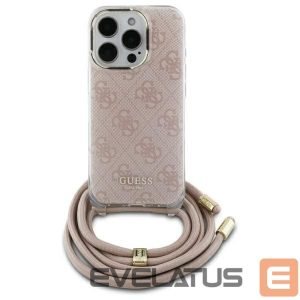 Kitas telefono priedas Guess  Guess Crossbody Cord 4G Print iPhone 16 Case - Pink 