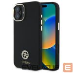 Kitas telefono priedas Guess  Guess Silicone Logo Strass 4G Case for iPhone 16 - Black 