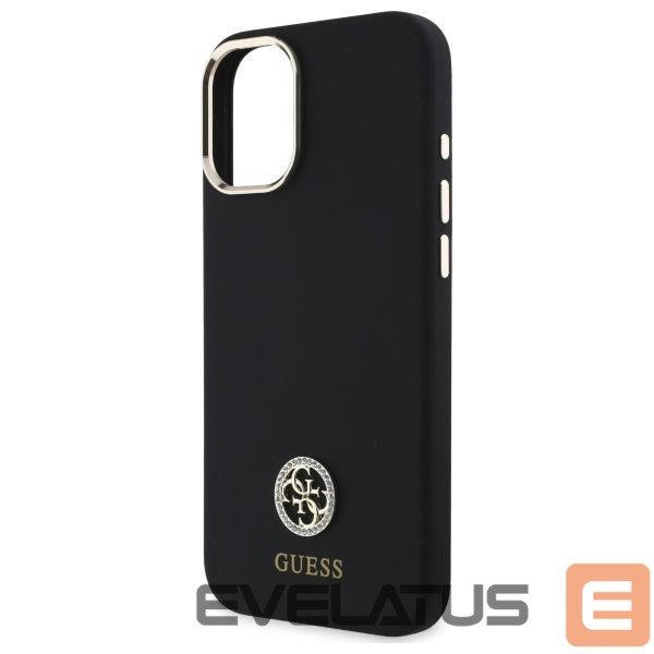 Kitas telefono priedas Guess Guess Silicone Logo Strass 4G Case for iPhone 16 - Black