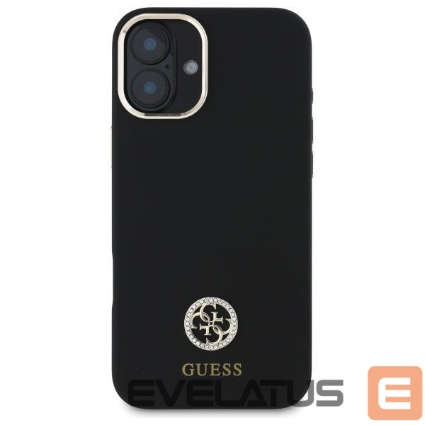 Kitas telefono priedas Guess Guess Silicone Logo Strass 4G Case for iPhone 16 - Black