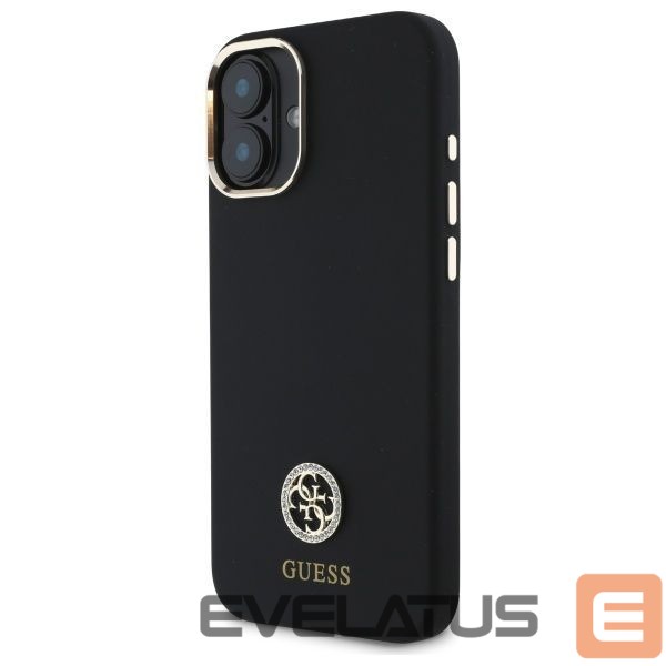 Kitas telefono priedas Guess Guess Silicone Logo Strass 4G Case for iPhone 16 - Black