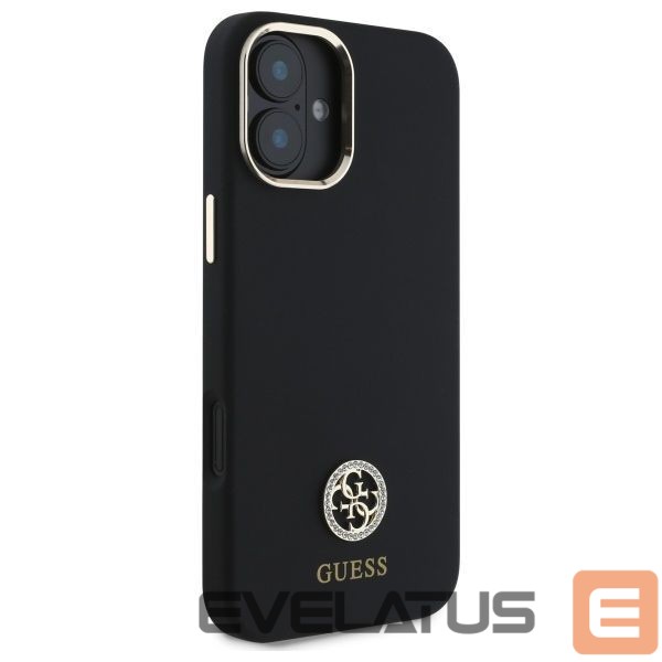 Kitas telefono priedas Guess Guess Silicone Logo Strass 4G Case for iPhone 16 - Black